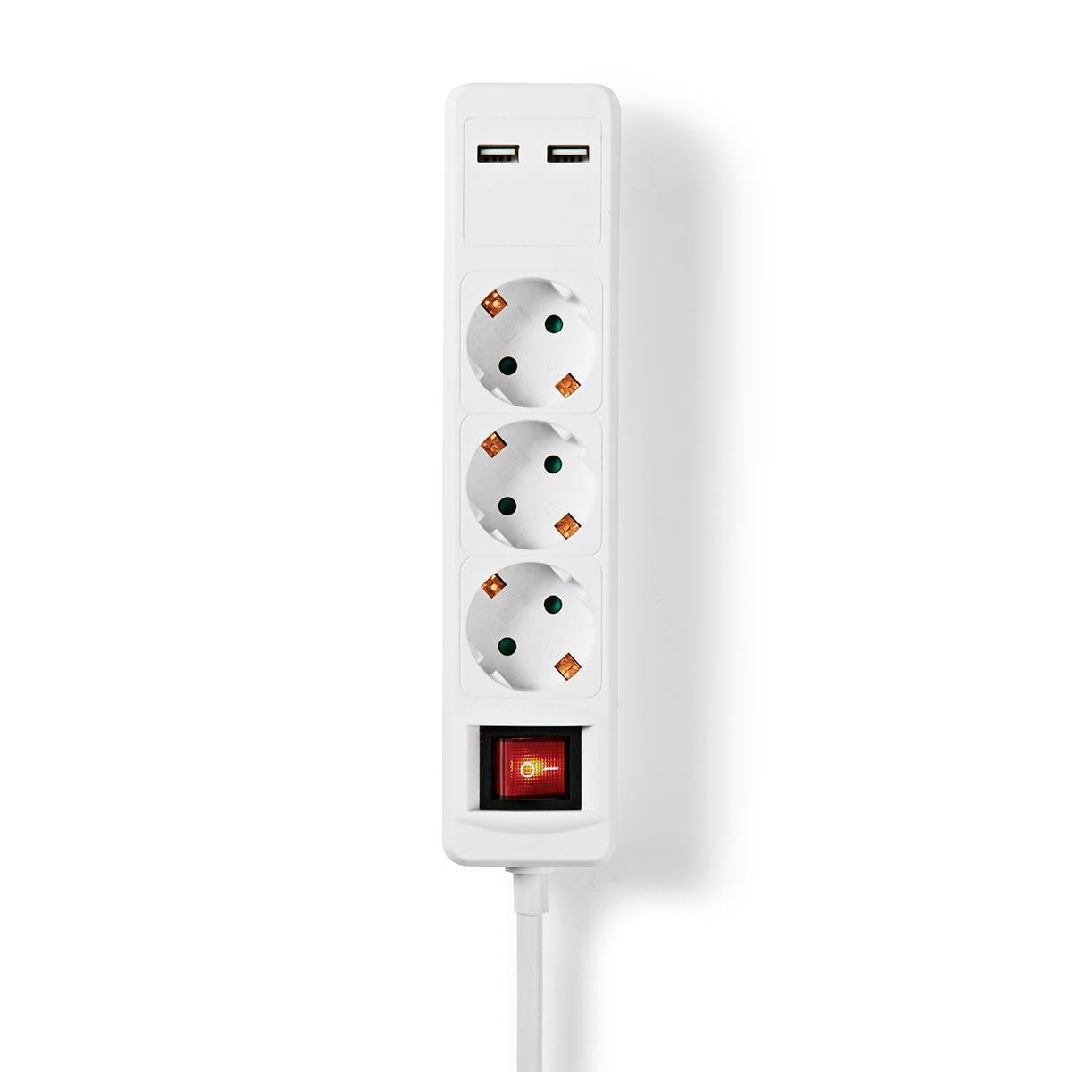 Output Socket Type F Extension Socket Type F (CEE 7/7) - 3-Way - 1.50m – Nedis Shop