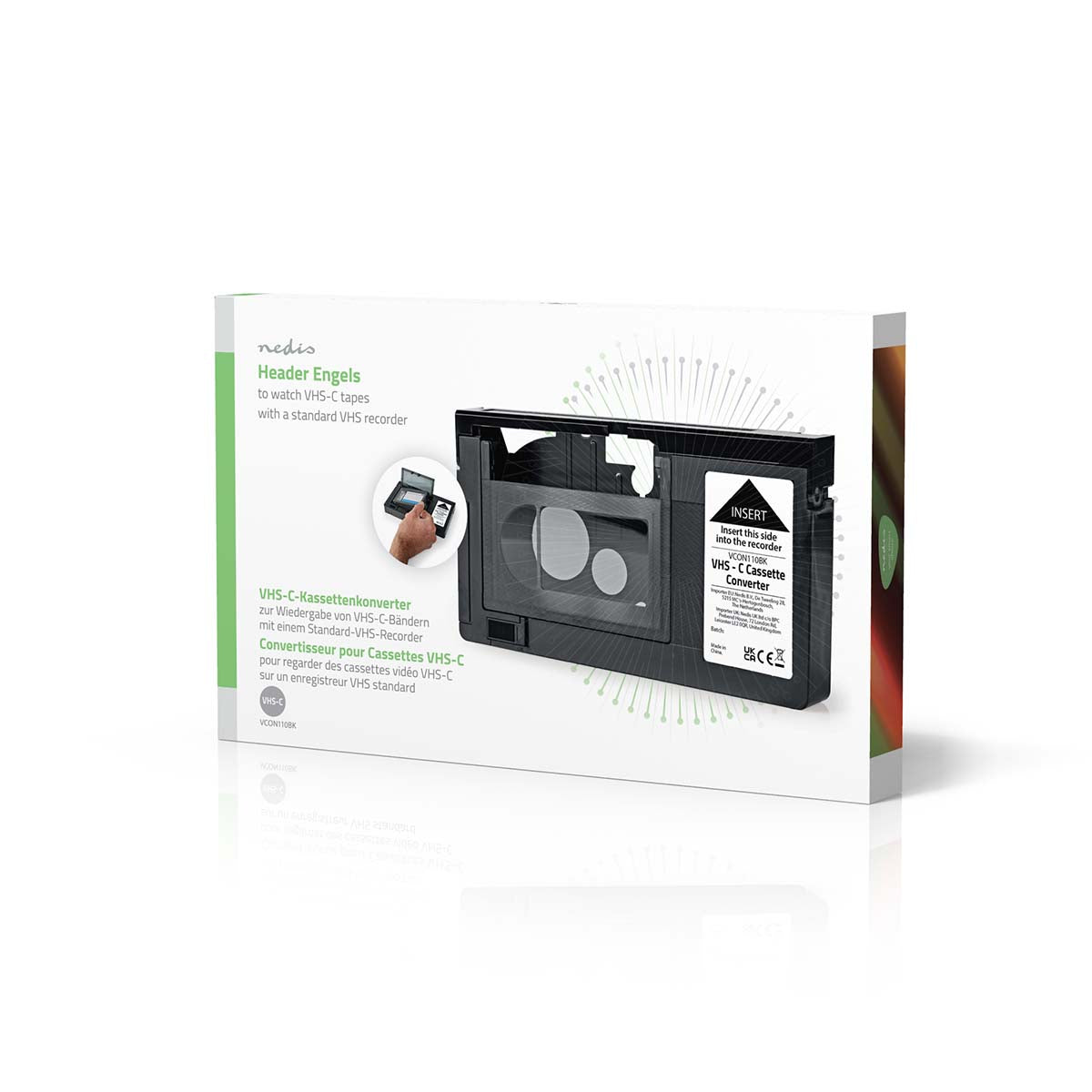 VHS Converter Conversion: VHS-C to VHS - Plug and play - Black